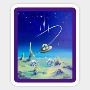 Zap Cat Flees Planet Nope Sticker